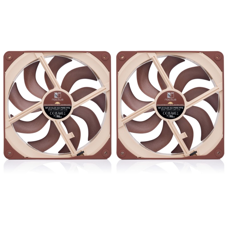 Noctua NF-A14x25 G2 PWM Sx2-PP, Dual Fan Set for Push-Pull