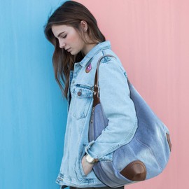 Denim Handbags for Women Jean Purse with Multiple Pockets Denim Blue Tote Hobos Crossbody Bags