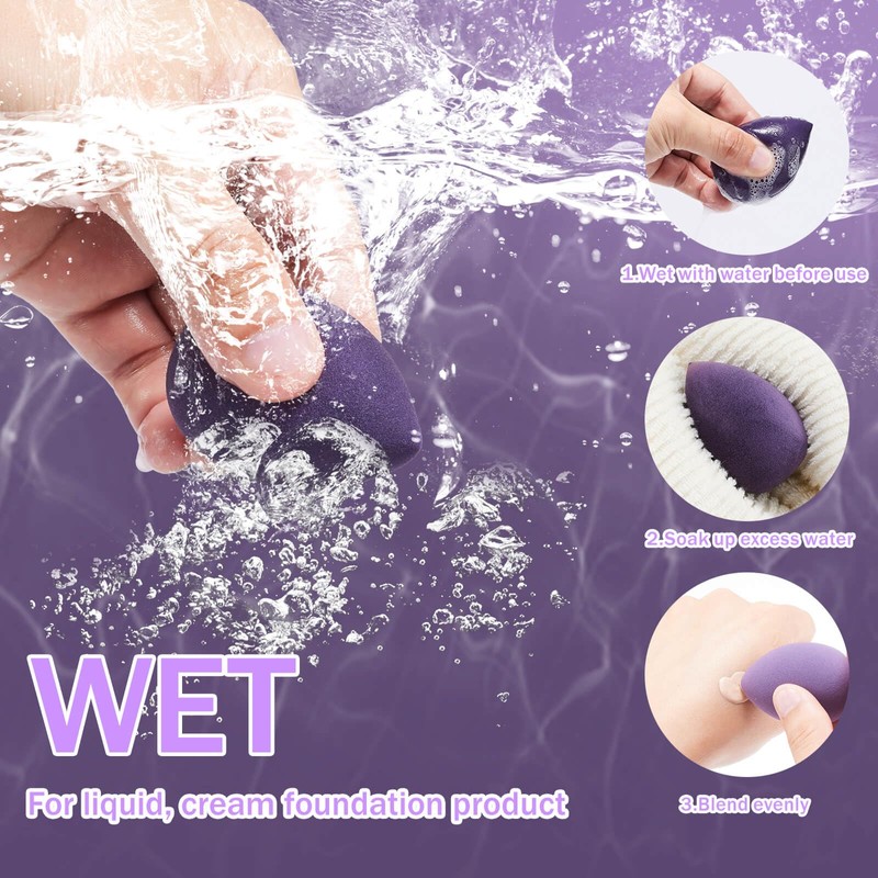 15 pcs Makeup Sponge Blender Sponges for Liquid, Cream, and