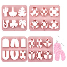 UNICRAFTALE 4Pcs Poly Clay Cutters 4 Styles Leaf Polymer Clay Tools Flower Clay Cutters Set Window Clay Earrings Cutters for Earrings Jewelry Making Polymer Clay Jewelry