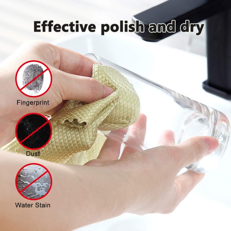 BOOMJOY Microfiber Glass Cleaning Cloths, Towels for Windows,Mirrors, Stainless Steel,