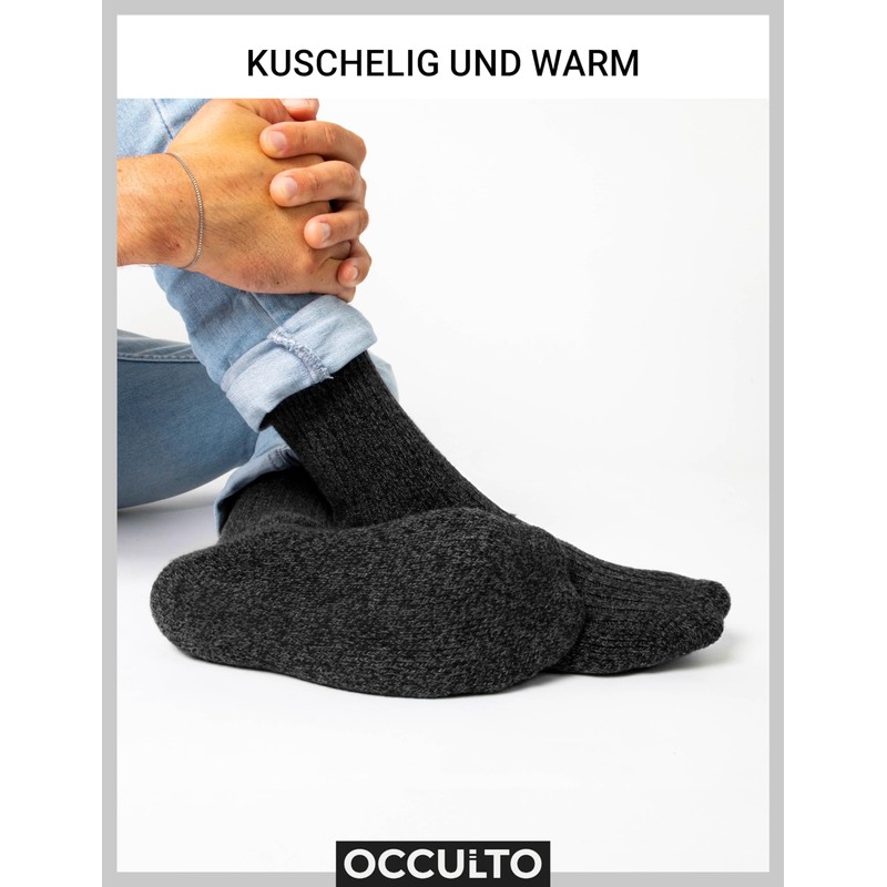 Occulto Men's Norwegian Socks Pack of 6 (Model: Finn), charcoal
