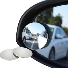 Blind Spot Mirror, 2" Round HD Glass Frameless Convex Rear View Mirrors Exterior Accessories with Wide Angle Adjustable Stick for Car SUV and Trucks, Pack of 2