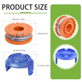 Ershengsan 2 PCS Strimmer Spool Compatible with Mac Allister MGTP18Li Trimmer Line, Trimmer Replacement Spool Line with Spool Cover, Replacement Strimmer Line for Macallister(2 spool + 1cover)