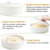 Large Tortilla Warmers with Lid, Embossed Ceramic Tortilla Holder Servers