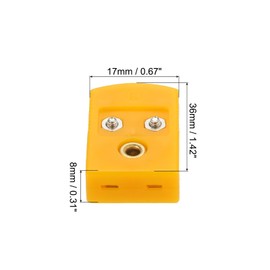 MECCANIXITY K Type Thermocouple Wire Connectors Female Plug Adapter High Temperature 120°C(248°F) for Thermocouple Sensor Probe Orange 15pcs