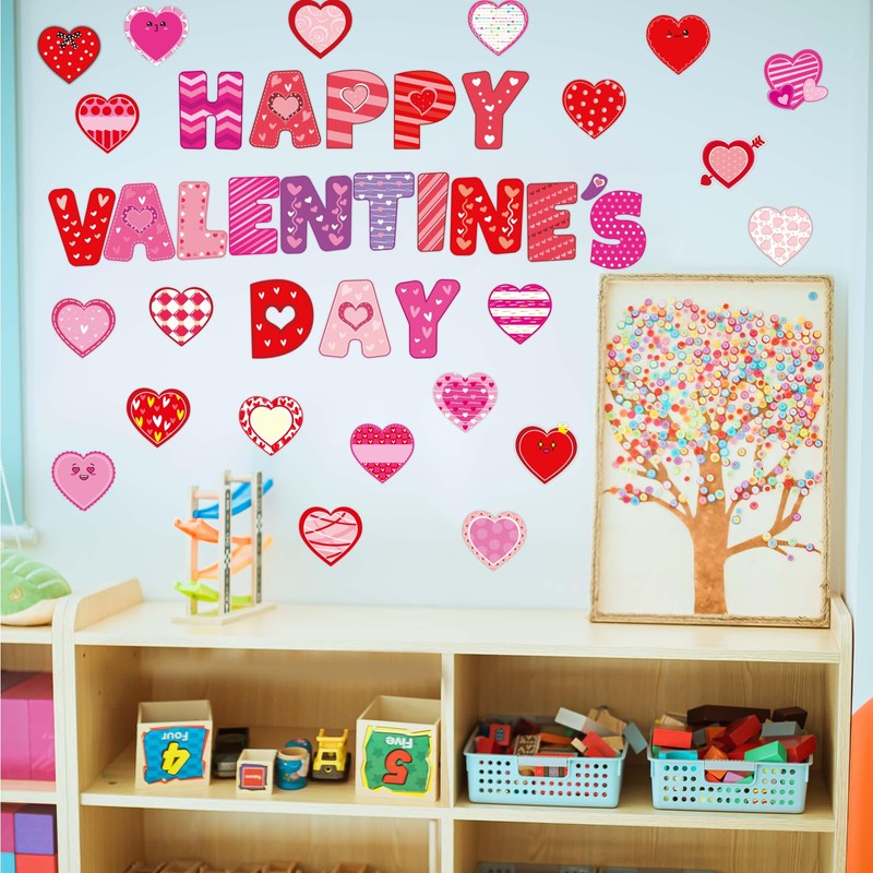 Fancy Land 90PCS Valentine’s Day Cutouts Paper Heart Cutouts for