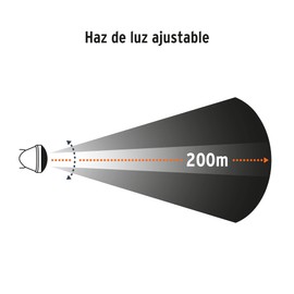 TRUPER LI-CA-800X, Linterna para cabeza, 4 pilas AA, 800 lúmenes, 1 LED, Expert