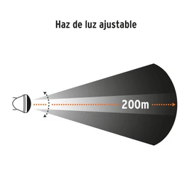 TRUPER LI-CA-800X, Linterna para cabeza, 4 pilas AA, 800 lúmenes, 1 LED, Expert