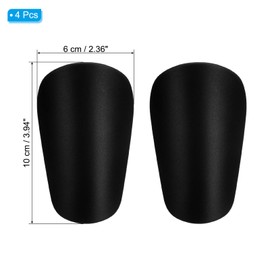 PATIKIL Soccer Shin Guards, 4 Pcs Mini Shin Pads Calf Protective Gear Shin Guards 3.94 x 2.36 Inches for Adult Men & Women Soccer Players Equipment Athletes, Black