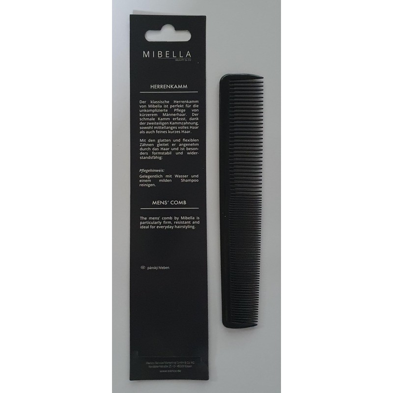 Mibella Haarkamm-Set, 3-teilig, Damen-, Herren- und Taschenkamm, Schwarz, Professionelle Haarpflege