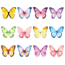 12 Stück Aquarell-Schmetterlings-förmige Haftnotizen, niedlicher Schmetterling, selbstklebende Blöcke, To-Do-Liste, Haftnotizen, Notizblock für Kinder, Studenten, Erinnerungen, Schule, Bürobedarf,
