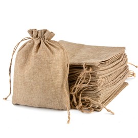 CLTPY Pack of 25 Jute Bags with Drawstring, Jute Bags 10 x 14 cm, Cotton Bags for Advent Calendar, Gift Bags for Wedding, Gift, Christmas