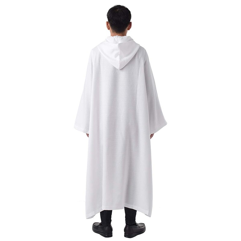 BLESSUME Priest Clergy Alb Pleats Front Wrap Alb Vestments with