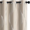 Deconovo Foil Print Blackout Curtains, Wave Striped Room Darkening Curtains,