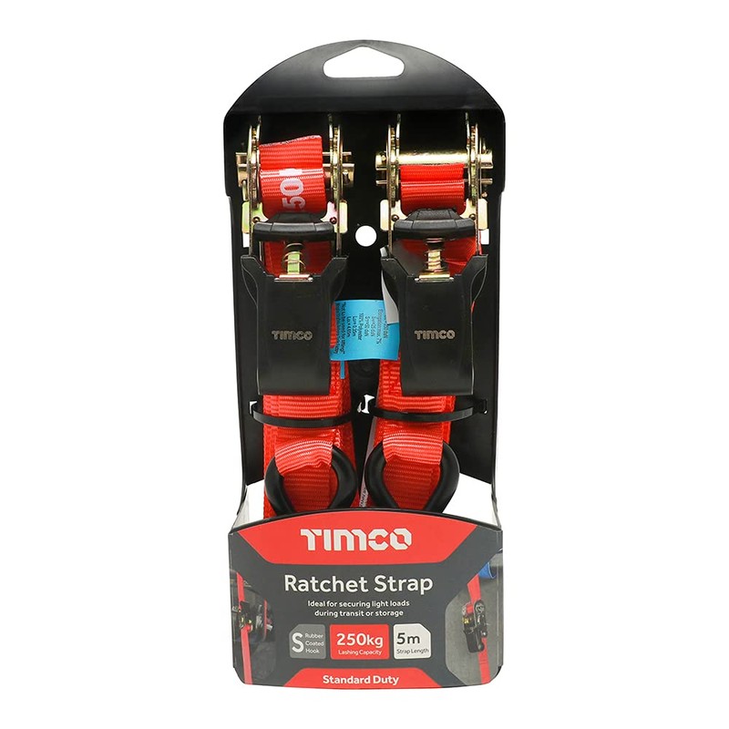 TIMCO S Hook Ratchet Straps Standard Duty - 5m x
