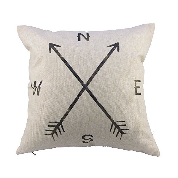 Leaveland Cotton Linen Square Decorative Throw Pillow Case Cushion Cover