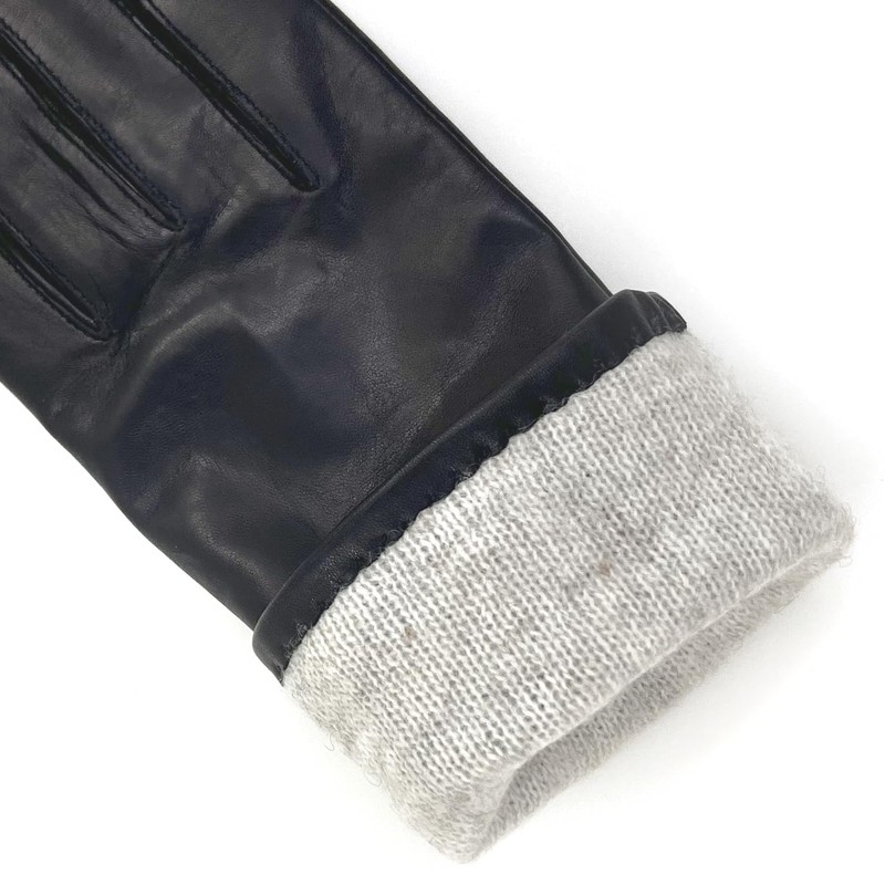 ZLUXURQ Luxury Italian Soft Leather Gloves for Women in Black