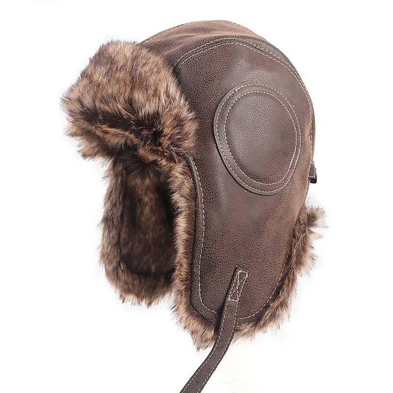 Men's Winter PU Leather Lei Feng Warm Ear Protection Windproof