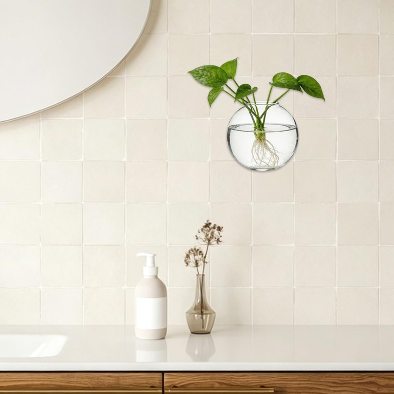LOLYSIC 8PCS Wall Mounted Vase, Glass Wall Vase Propagation Wallmount