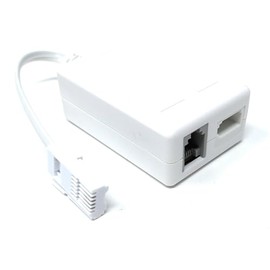 DRUT BT Microfilter Internet Broadband Splitter ADSL/ADSL2+ Adapter With 1 x BT and 1 x RJ11 Output Short Cable Lead