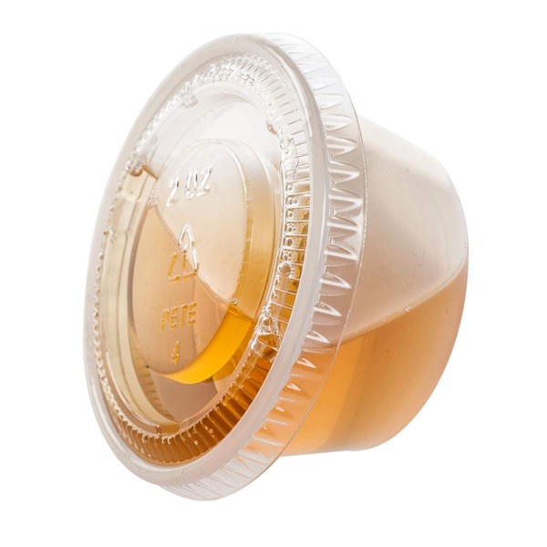 TashiBox 2 oz 100 Sets Disposable Plastic Cups with Lids, Jello Shot Cups Souffle Cups…