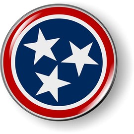 Tennessee State Flag 3D Domed CAR Emblem Badge Sticker Flexible Round