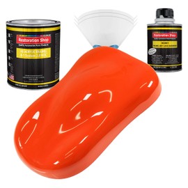 Restoration Shop - Speed Orange Acrylic Enamel Auto Paint - Complete Quart Paint Kit - Professional Single Stage High Gloss Automotive, Car, Truck, Equipment Coating, 8:1 Mix Ratio, 2.8 VOC