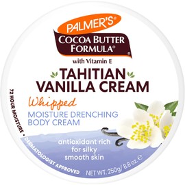 Palmer's Cocoa Butter Formula Tahitian Vanilla Body Cream, Crema Humectante con Manteca de Karité y Vitamina E para una Piel Más Suave, Humectación 72 Horas, Dermatológicamente Probada, 250g