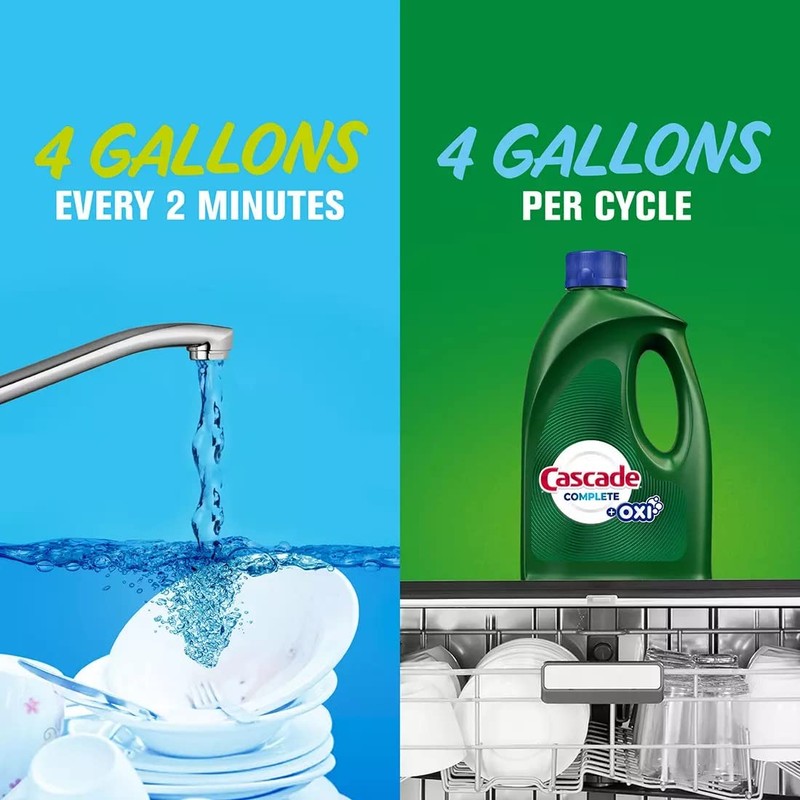 CASCADE Cascade Complete Gel and Oxi Dishwasher Detergent, 125 Fl.