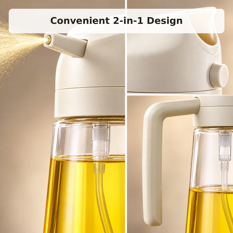 2-in-1 Olive Oil Sprayer for Cooking – 500 mL Spray-and-Pour