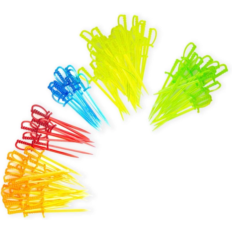 ODDIER 100PCS 3.3 Inch Plastic Sword Toothpicks Picks for Appetizers,