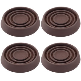 Murtenze 1.5 inch Furniture Caster Cups, Round Rubber Furniture Pads Anti Slide Floor Protector for Bed Couch Table Chair Stoppers - (Dark Brown, 4 Pack)