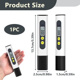TDS Meter, TDS Meter Digital Water Quality Tester with 0-9990 ppm Measuring Range, 1 ppm Increments, TDS Meter for Drinking Water Aquariums Hydroponics and RO/RODI Systems, with LCD Display