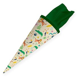 itenga sibling school cone - 35 cm, animals, animal pattern, gift packaging, school cone, sugar bag, felt closure, children / adults