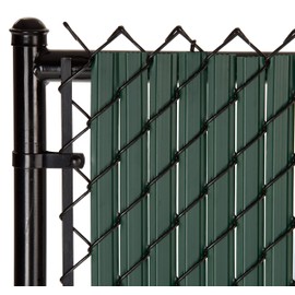SoliTube Slat Made in America Privacy Inserts for Chain-Link Fence, Double-Wall Vertical Bottom-Locking Slats with Wings for 5' Fence Height (Green)