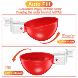 ZenxyHoC DIY Chicken Waterer Cups, 8 Pack Automatic Chicken Water Feeder Kit with 1/8'' MPT Hole Saw for Buckets Boxes Troughs