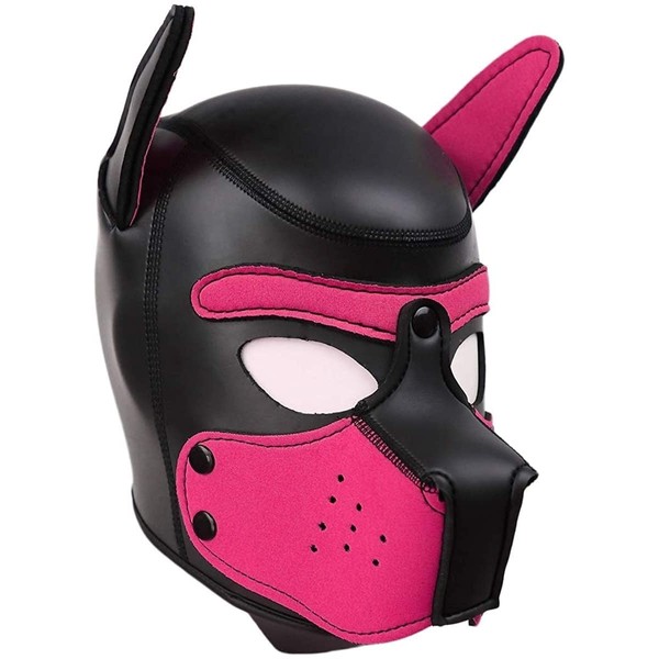YiQin RWSX Dog Mask, Soft Latex Petplay Dog Mask with