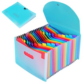 Document Folder A4 24 Compartments, Colourful File Folder Rainbow, Wheat Straw Expanding Folder Sorting Folder, Document Organiser, Colourful Folder Organiser, BPA-Free, Suitable for Organising Files
