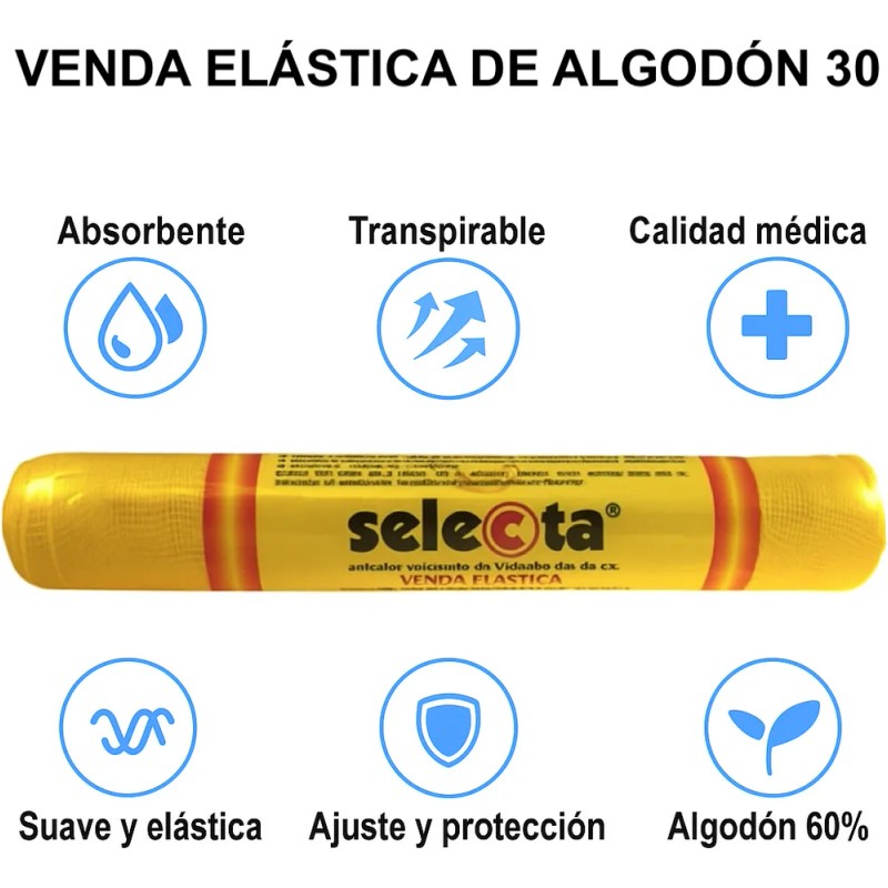 Venda Elástica De 30 Cm X 5 Mts Paquete Con