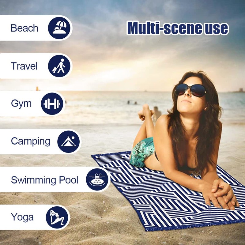 Lazy Dayz Sand Free Travel Beach Towel Blanket (150x70CM)-Quick Fast