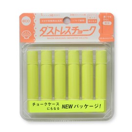 Japan 理化学 Dust Sleevless Fluorescent Yellow 6 Pieces of Chalk DCK – 6 – Y