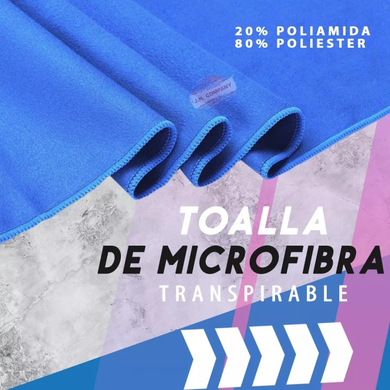 J.H. Company Toalla Microfibra Natacion Gym Playa Grande 128x80 Cm