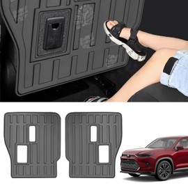 Vanseno 2nd Backrest Mat for Toyota Grand Highlander Accessories, Kick Mats 2nd Seat Back Covers Compatible for 2025 2024 Grand Highlander Accessories (only fit 7 Seats)