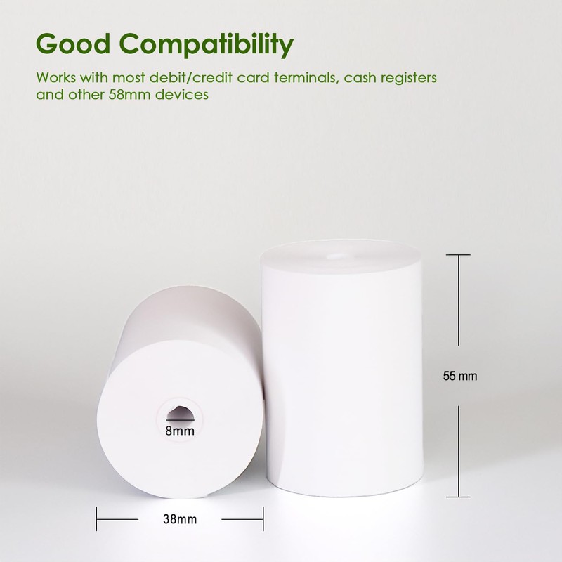 OTPOS for Clover Flex Handheld Receipt Paper Rolls, 2-1/4"W x