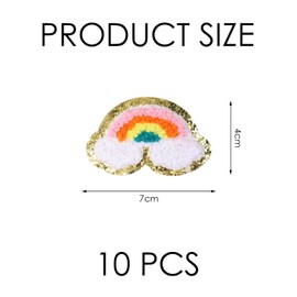 NIDHFG 10 Pieces Of Rainbow Cloud Cloth Patches, Clothes Patches, Clothes Decorative Cloth Patches, Cute Embroidered Cloth Patches, Which Can Be Used For Clothes, Backpacks, And Hats.