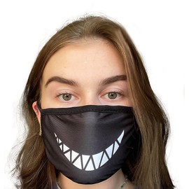 Komonee Adults Face Mask Washable Reusable Trendy Dustproof Shark Teeth Cloth Mouth Cover Covering For Boys Girls Outdoors Indoors Childrens School Protection