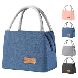 WUWYOUWL Lunch Bag Portable Thickened Aluminum Foil Water Resistant Thermal Leakproof Organizer (Blue)