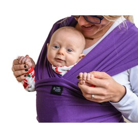 Baby Wrap Carrier Soft, Stretchy, Cotton Baby Wrap, Baby Sling, Nursing Cover Up for use with Newborn-Toddler: Evenly distributes Weight for More Comfortable Carrying (Purple)