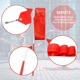 NOVELTY PLACE 10pcs Dance Ribbons Streamers -2m Unisex Children Kids' Gymnastics Dancing Ribbon Wands - Perfect Rhythm Sticks for Talent shows, Artistic Dancing, Baton Twirling (10 Colors)